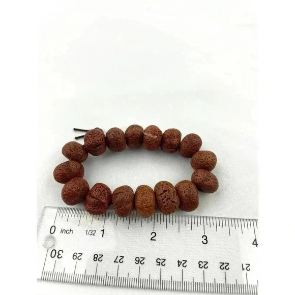 Lava Rock Stretch Bead Bracelet Wrap Lightweight - Picture 3 of 7